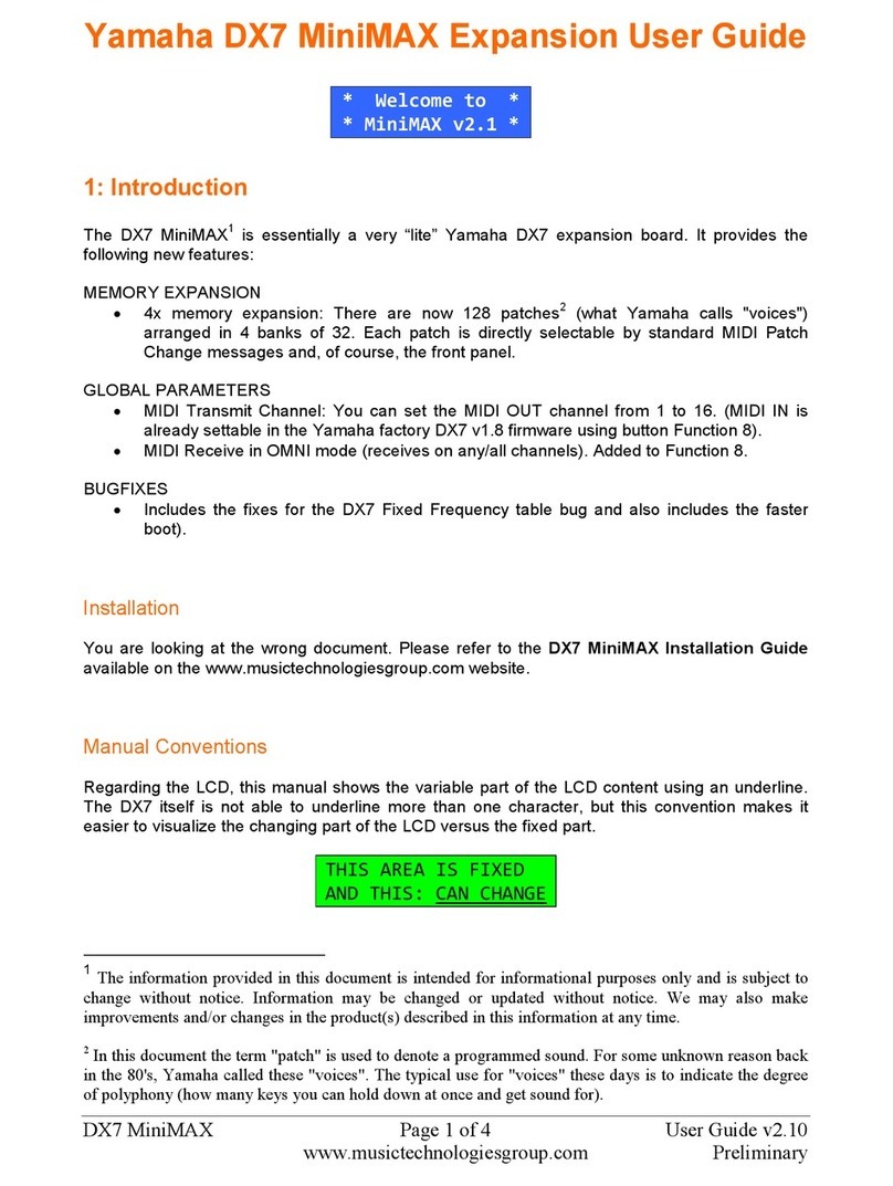 Yamaha DX7 MiniMAX User manual Yamaha DX7 MiniMAX User manual