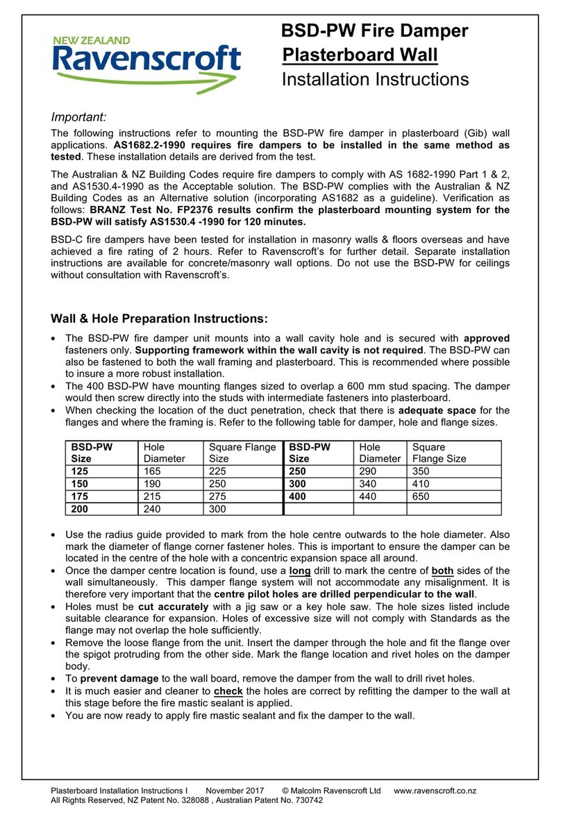 Ravenscroft BSD-PW installation instructions