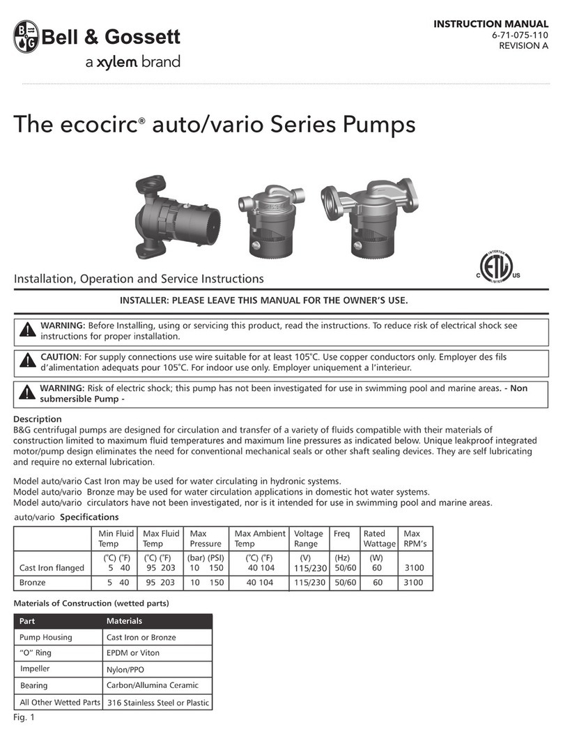 Bell and Gossett Ecocirc Vario series instruction manual Bell and Gossett Ecocirc Vario series instruction manual