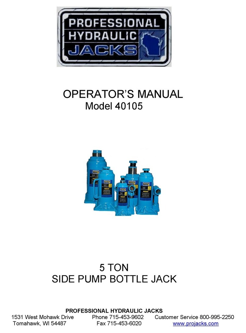 PROFESSIONAL HYDRAULIC JACKS 40105 Operator's manual