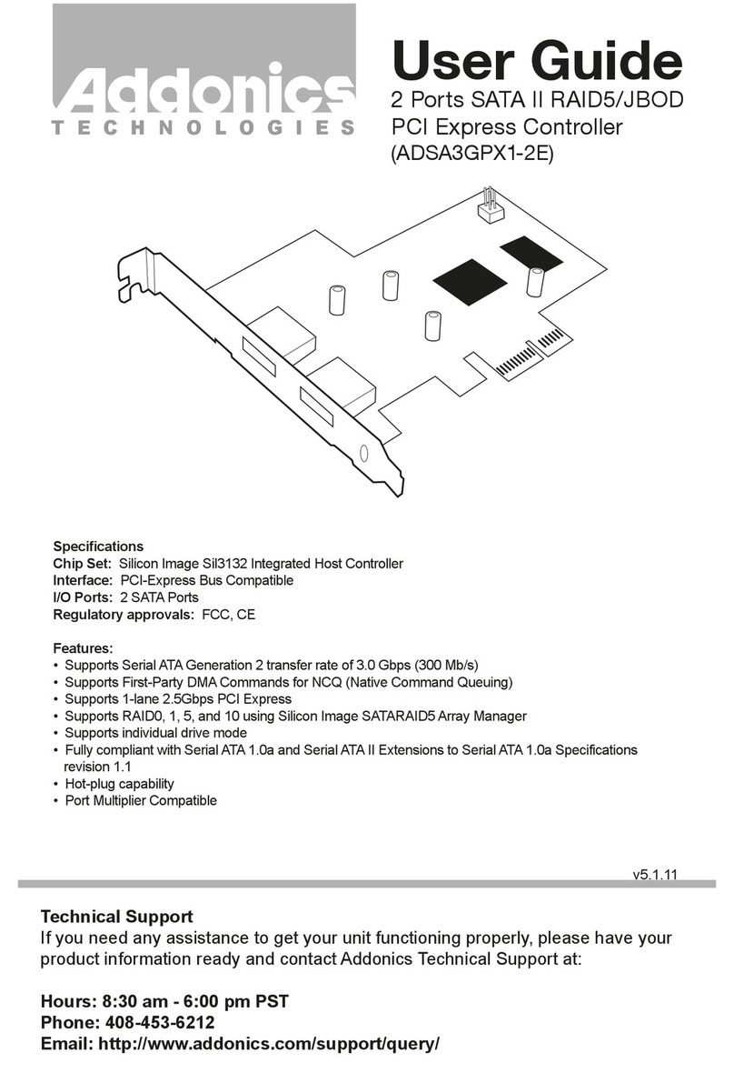 Addonics Technologies ADSA3GPX1-2E user guide Addonics Technologies ADSA3GPX1-2E user guide