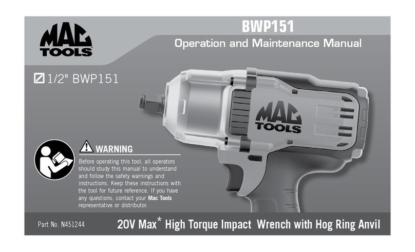 MAC TOOLS 20V Max High Torque Impact Wrench User manual