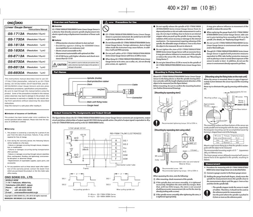 Ono Sokki GS-1713A instruction manual