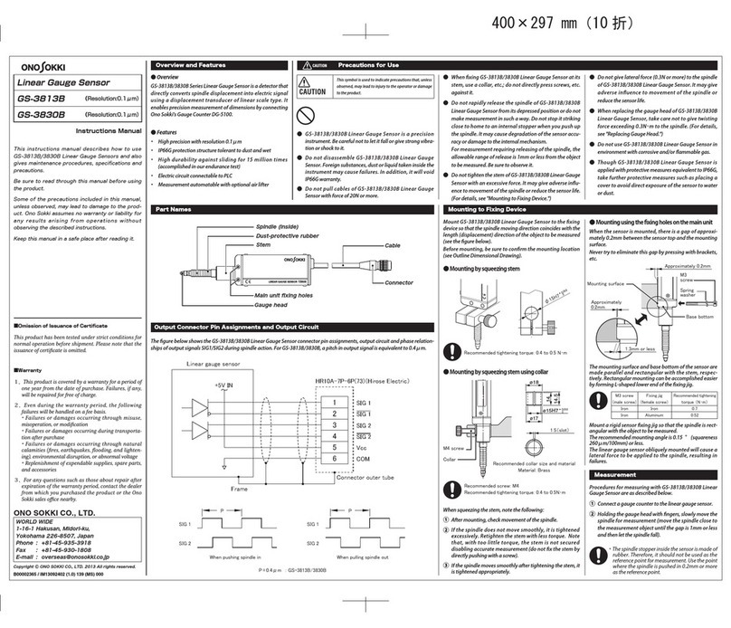 Ono Sokki GS-3813B instruction manual