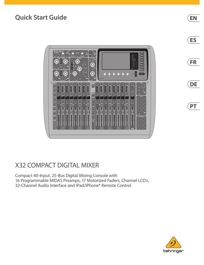 Behringer X32 DIGITAL MIXER quick start guide