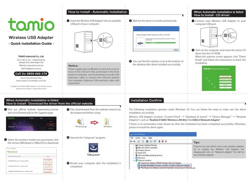 Tamio U1 User manual