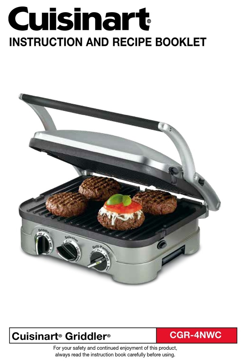 Cuisinart Griddler CGR-4NWC INSTRUCTION AND RECIPE BOOKLET