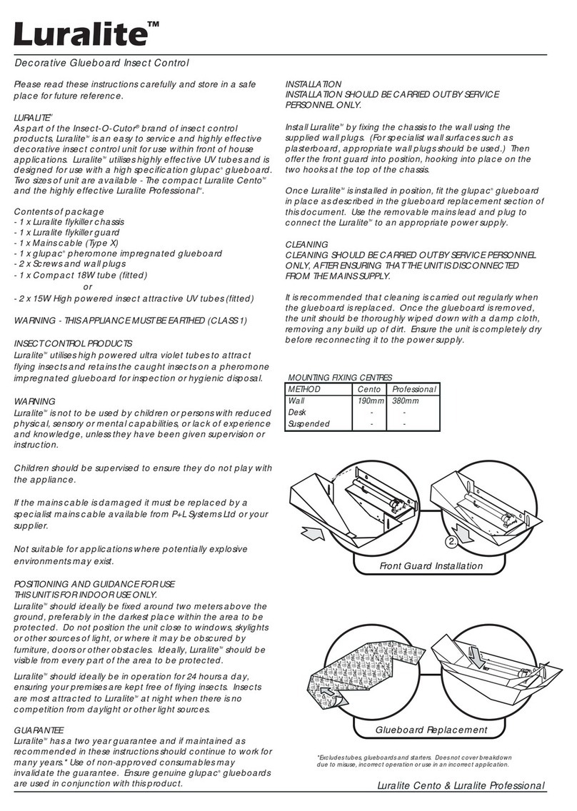 INSECT-O-CUTOR Luralite Cento user manual