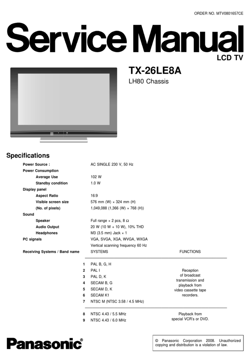 Panasonic Viera TX-26LE8A User manual
