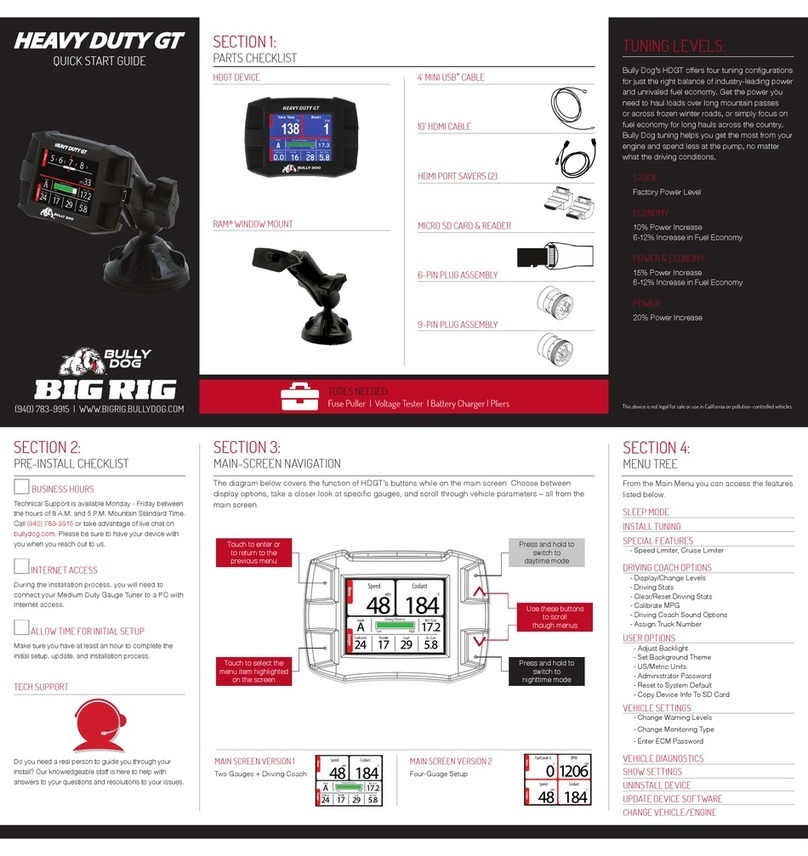 Bully Dog Heavy Duty GT User manual Bully Dog Heavy Duty GT User manual