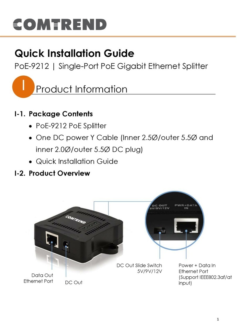 Comtrend Corporation PoE-9212 Quick installation guide