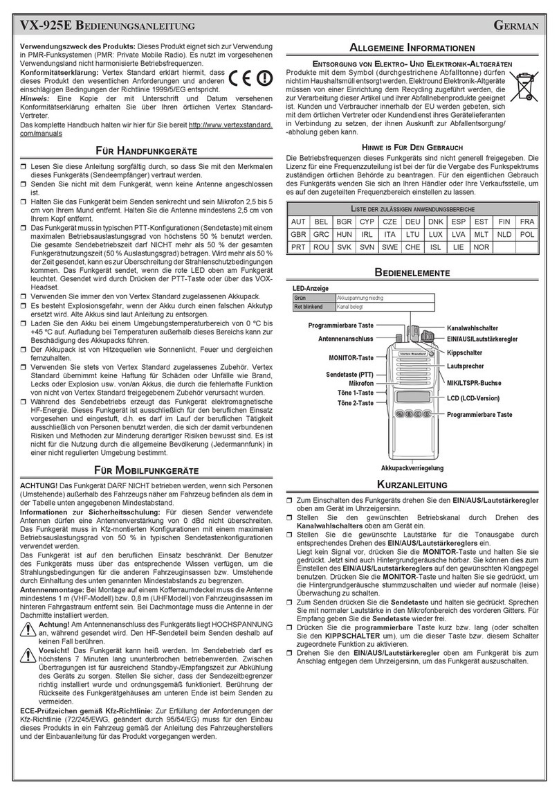 Vertex Standard VX-925E User manual