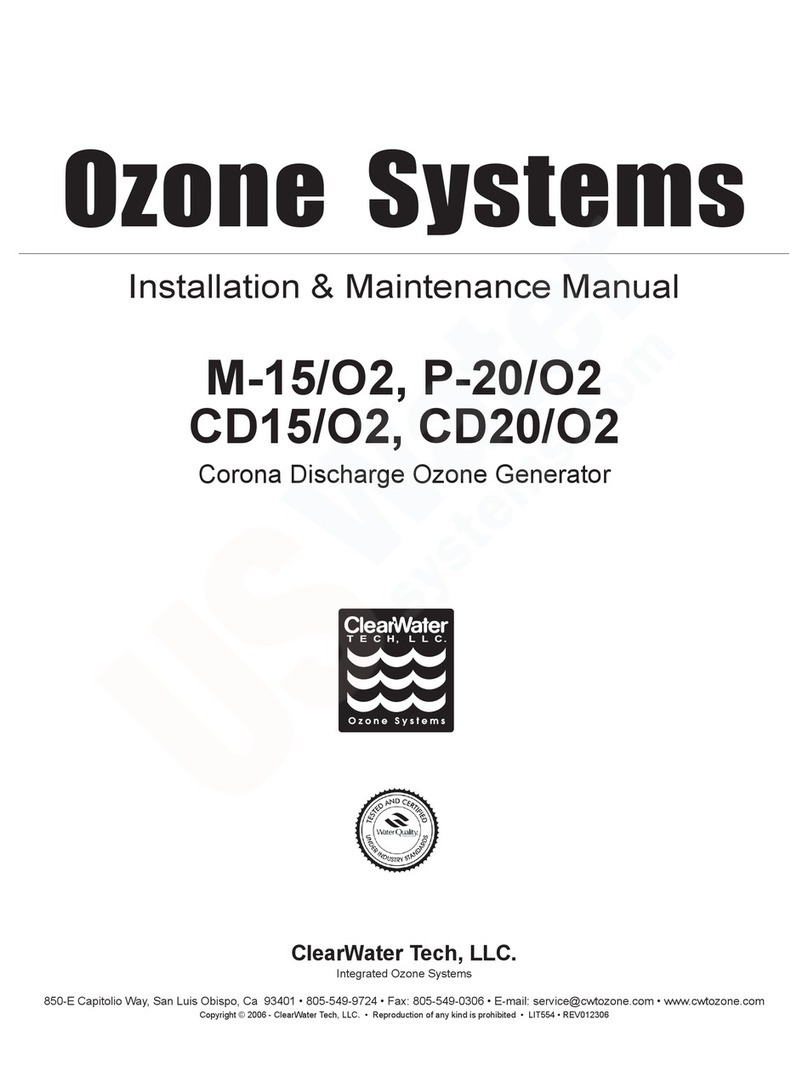 Clear Water M-15/O2 Installation & maintenance manual Clear Water M-15/O2 Installation & maintenance manual