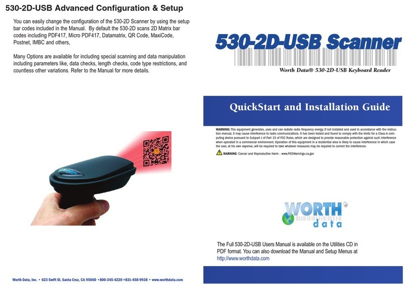 Worth Data 530-2D-USB Quick start and installation guide
