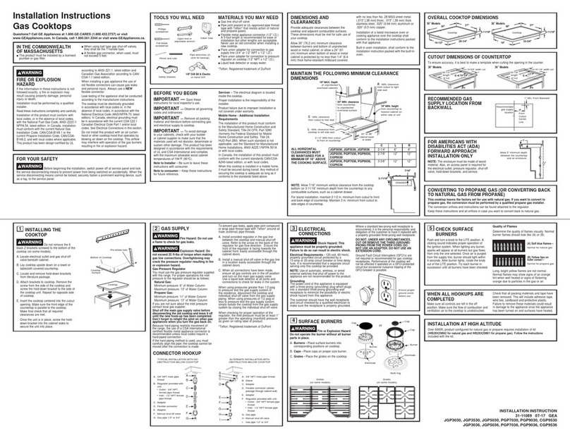 GE JGP3030 User manual