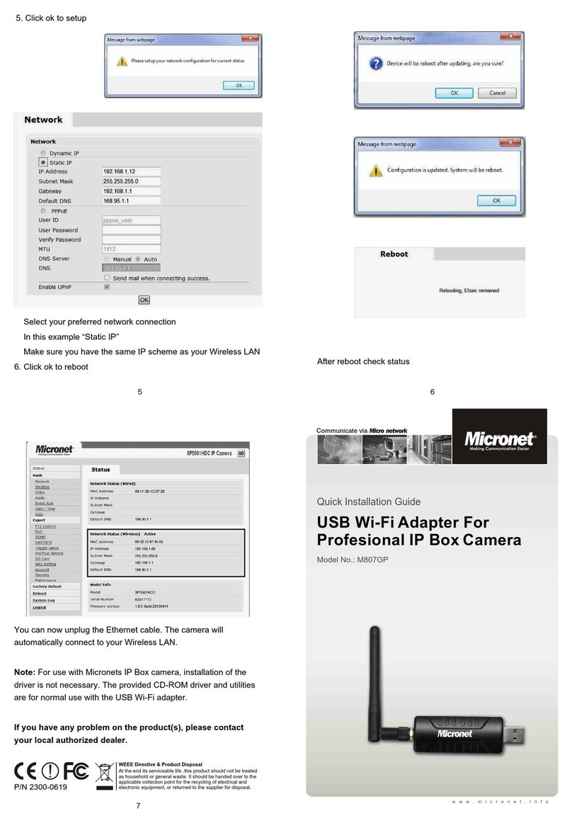 MicroNet M807GP Quick installation guide