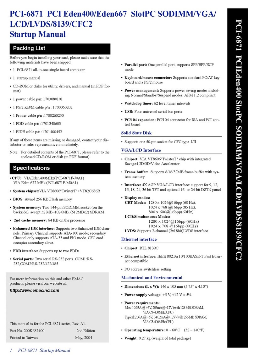 EMAC PCI-6871 Startup manual