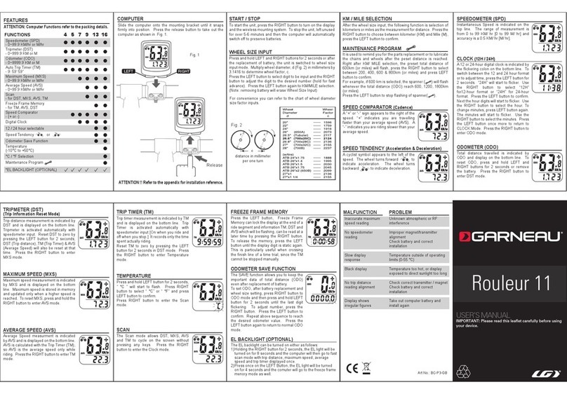 Garneau Rouleur 11 user manual