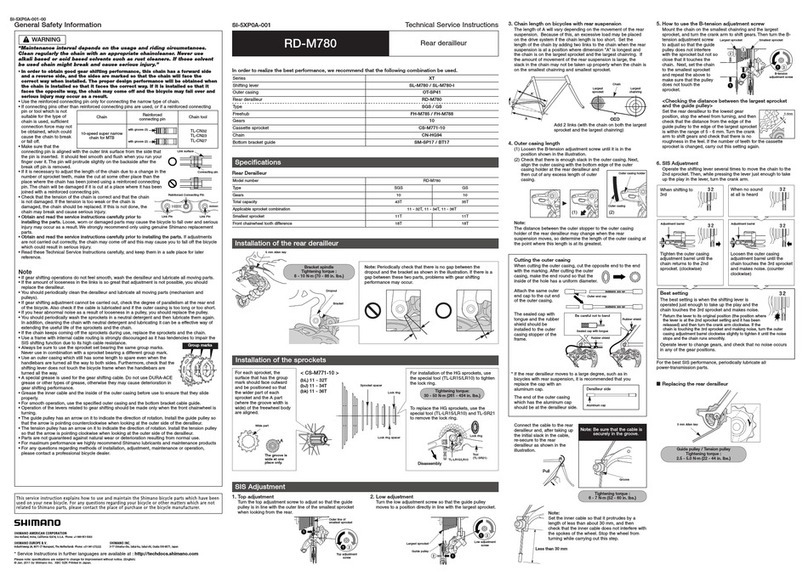 Shimano RD-M780-S GS Operating instructions