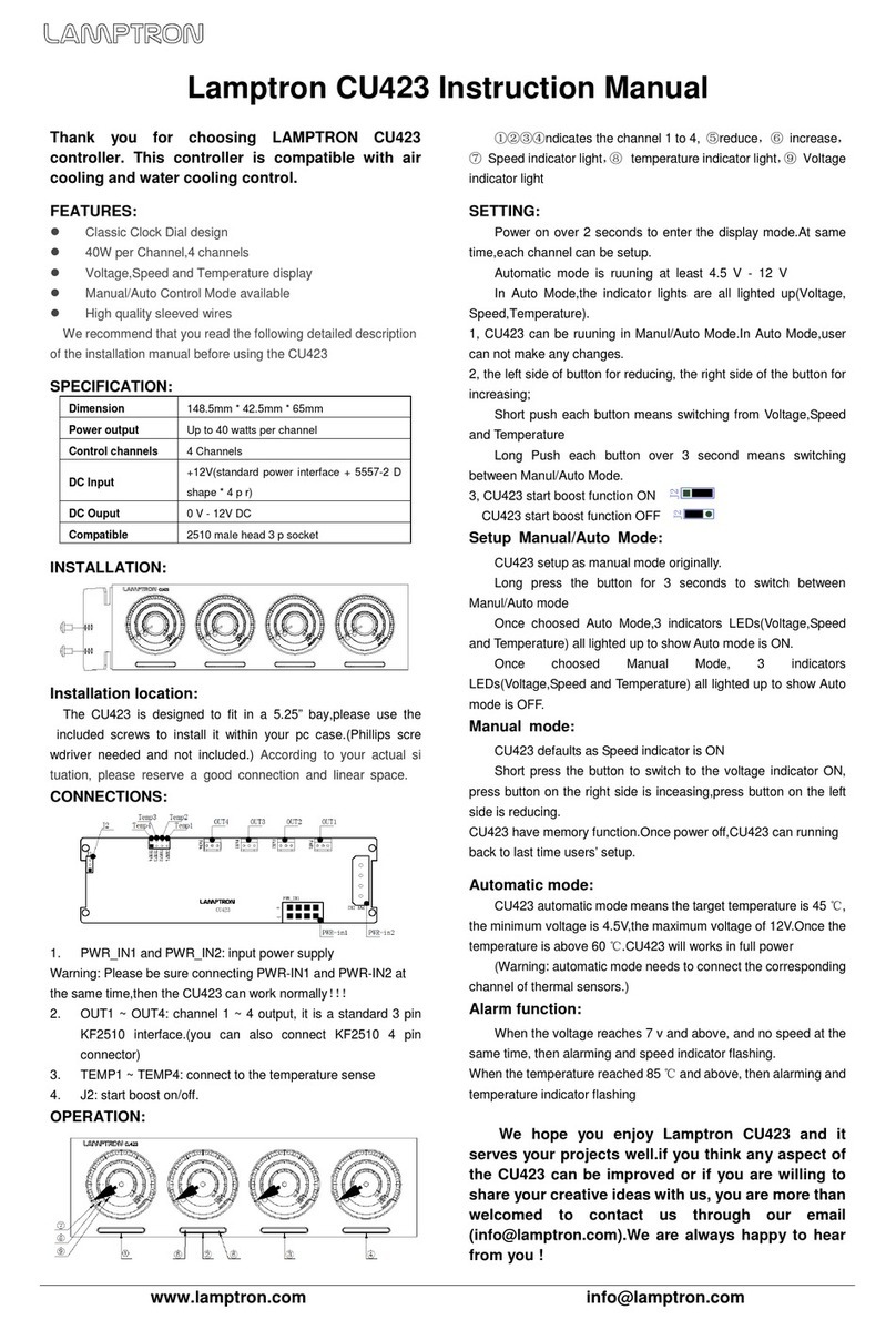 Lamptron CU423 User manual