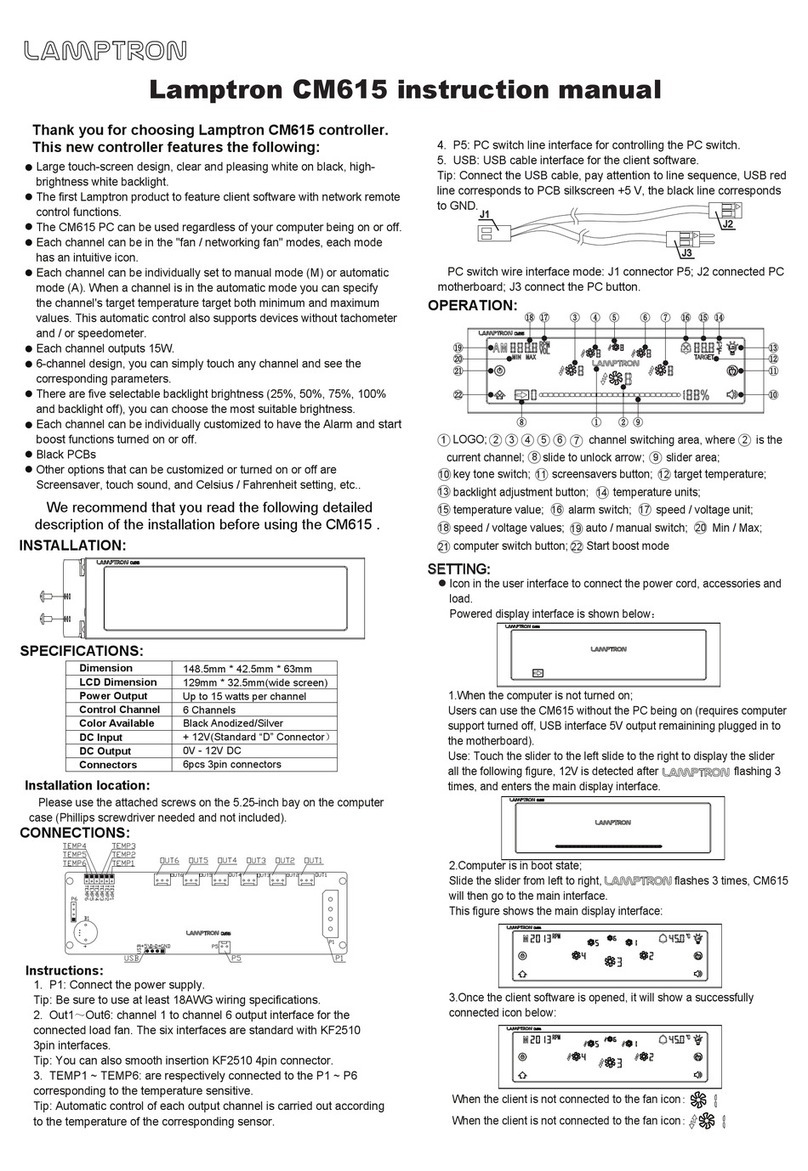 Lamptron CM615 instruction manual