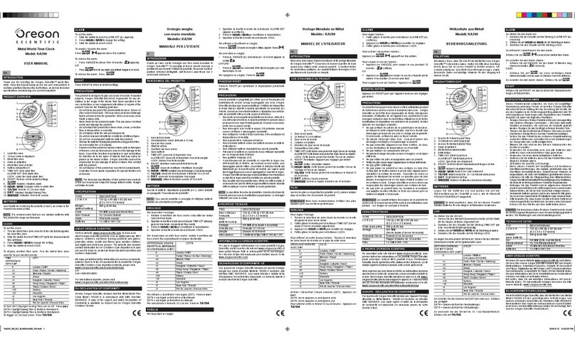 Oregon Scientific RA200 user manual