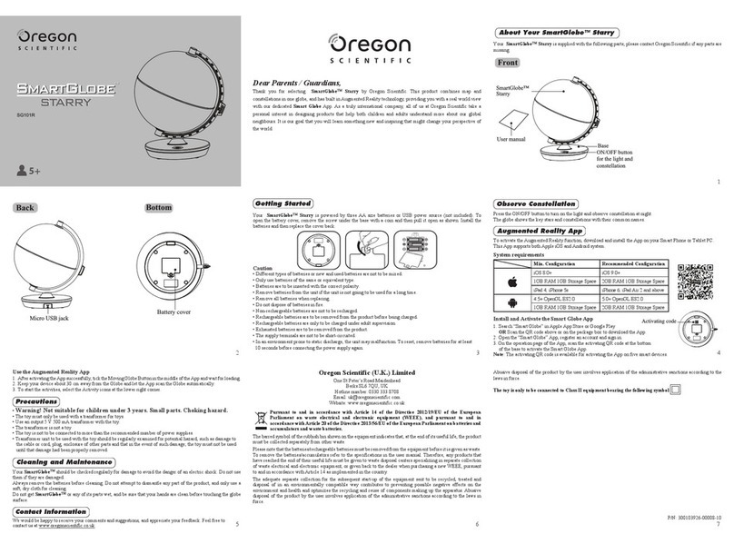 Oregon Scientific SmartGlobe Starry SG101R user manual