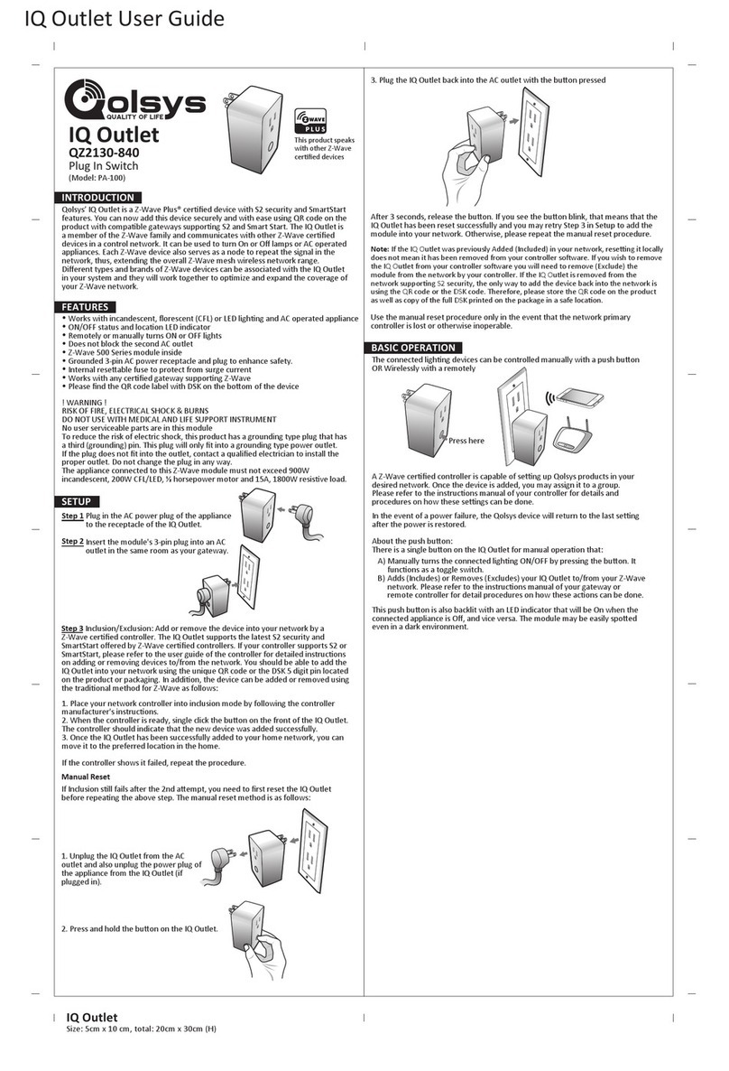 QOLSYS PA-100 User manual