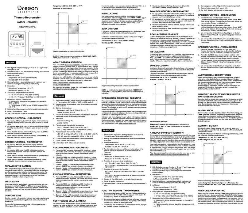 Oregon Scientific ETHG889 User manual