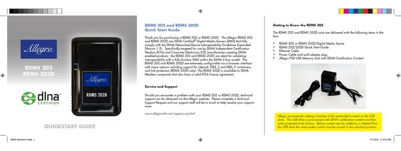 Allegro RDMS 202 quick start guide Allegro RDMS 202 quick start guide