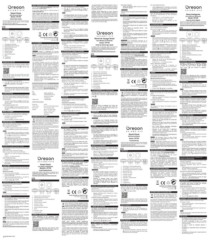 Oregon Scientific CP100 quick start guide Oregon Scientific CP100 quick start guide