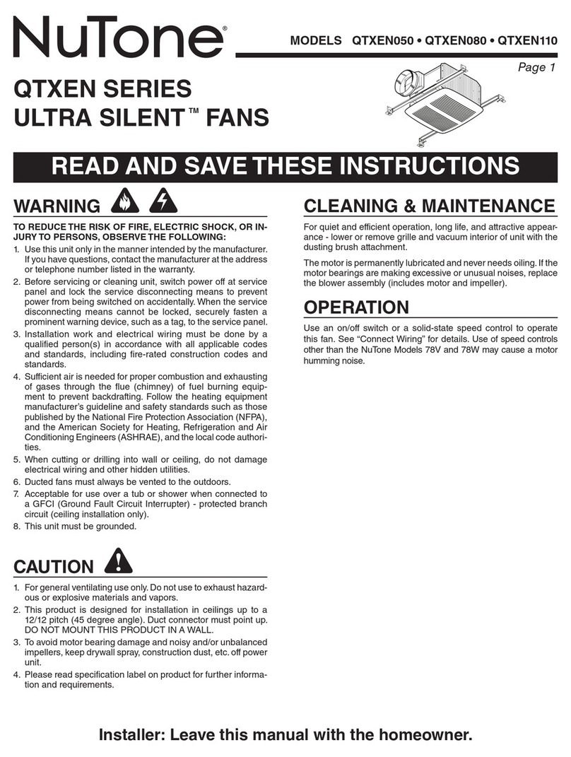NuTone QTXEN050 User manual