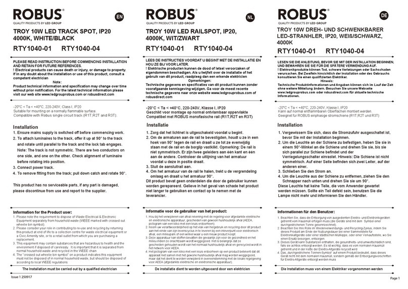 Robus RTY1040-01 Installation