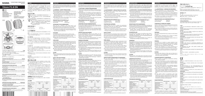 Sigma 19mm F2.8 DN User manual