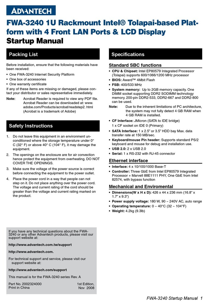 Advantech FWA-3240 Installation and operation manual