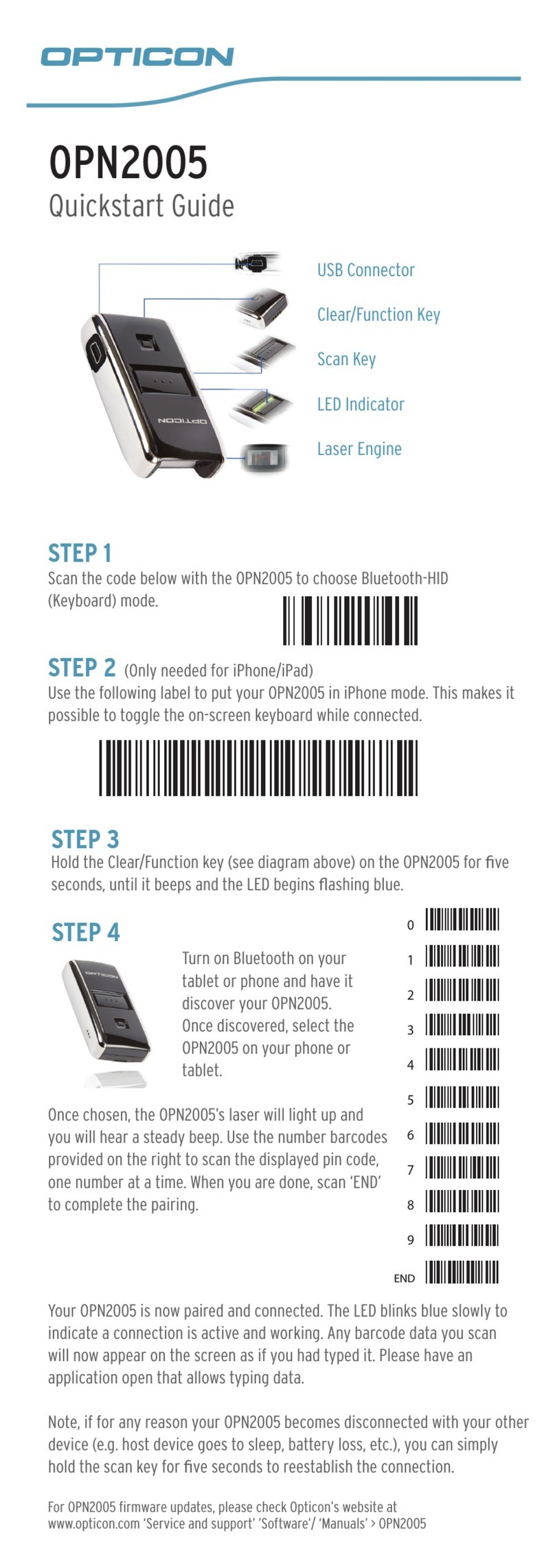 Opticon OPN2005 quick start guide