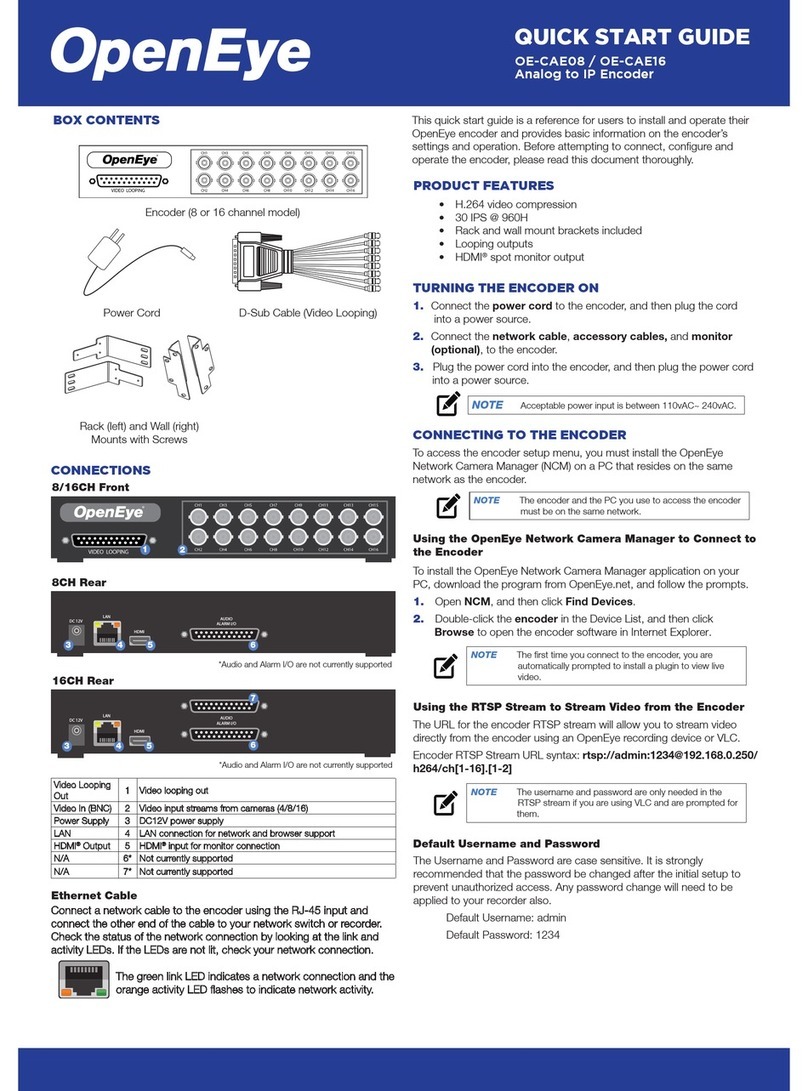 OpenEye OE-CAE16 User manual