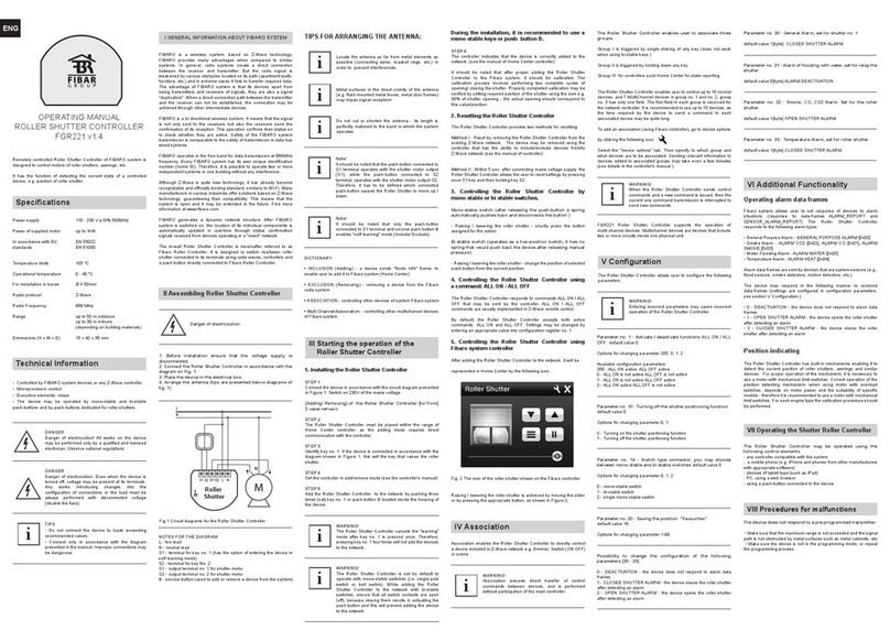 Fibar Group FGR221 operating manual