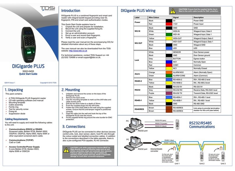 TDSi DIGIgarde PLUS quick start guide