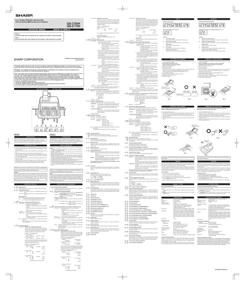 Sharp QS-2760H Operation manual