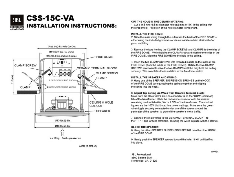 JBL CSS-15C-VA User manual