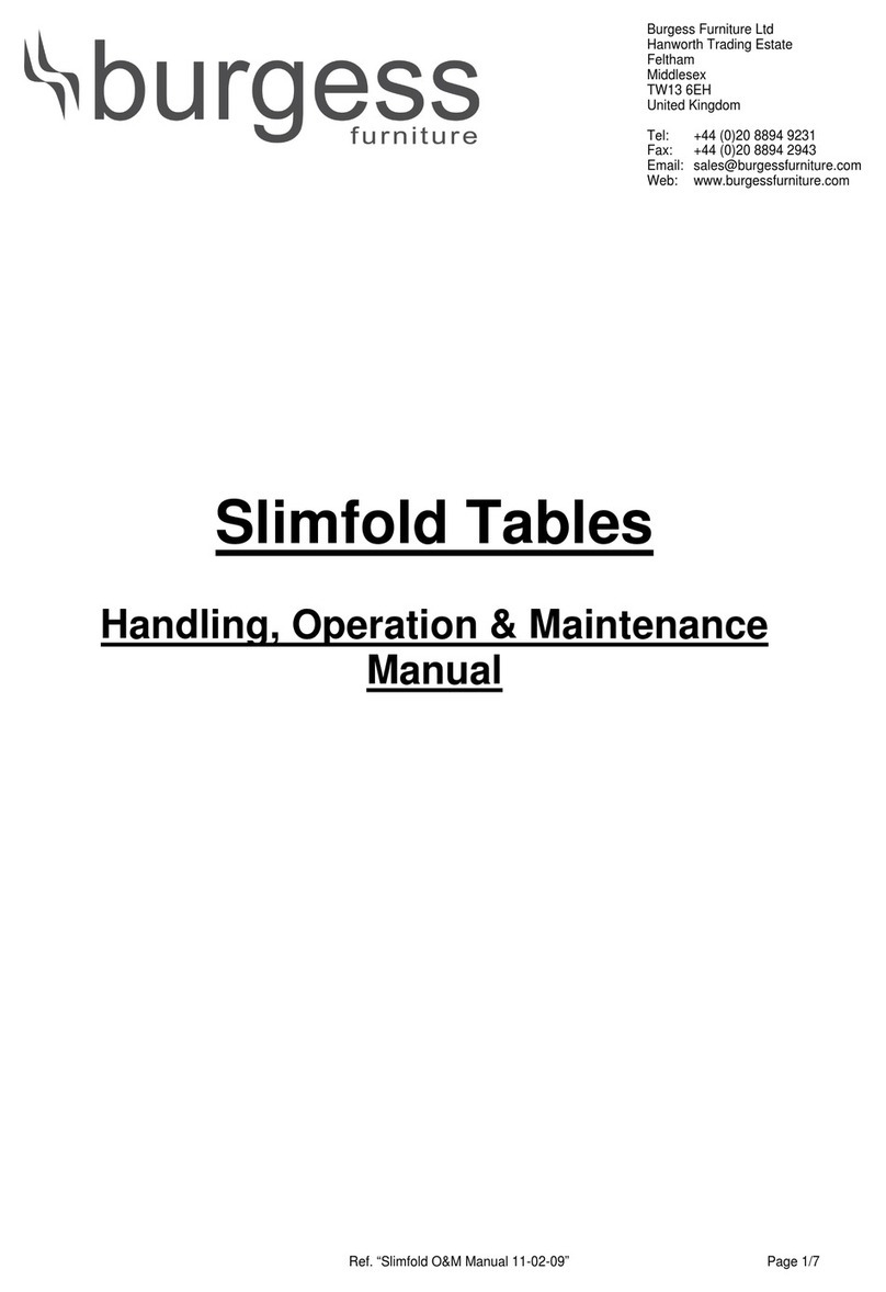 Burgess Slimfold Tables Handling, operation & maintenance manual