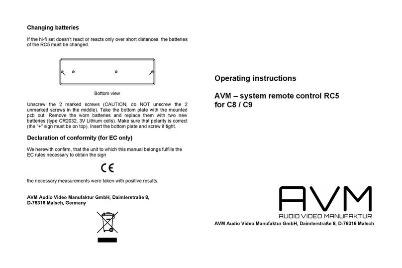 AVM RC5 operating instructions