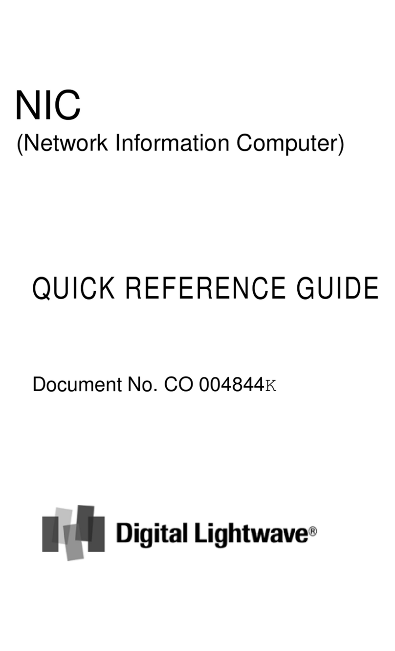 Digital Lightwave NIC Quick reference guide