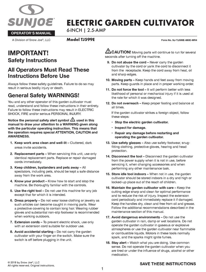 sunjoe TJ599E User manual