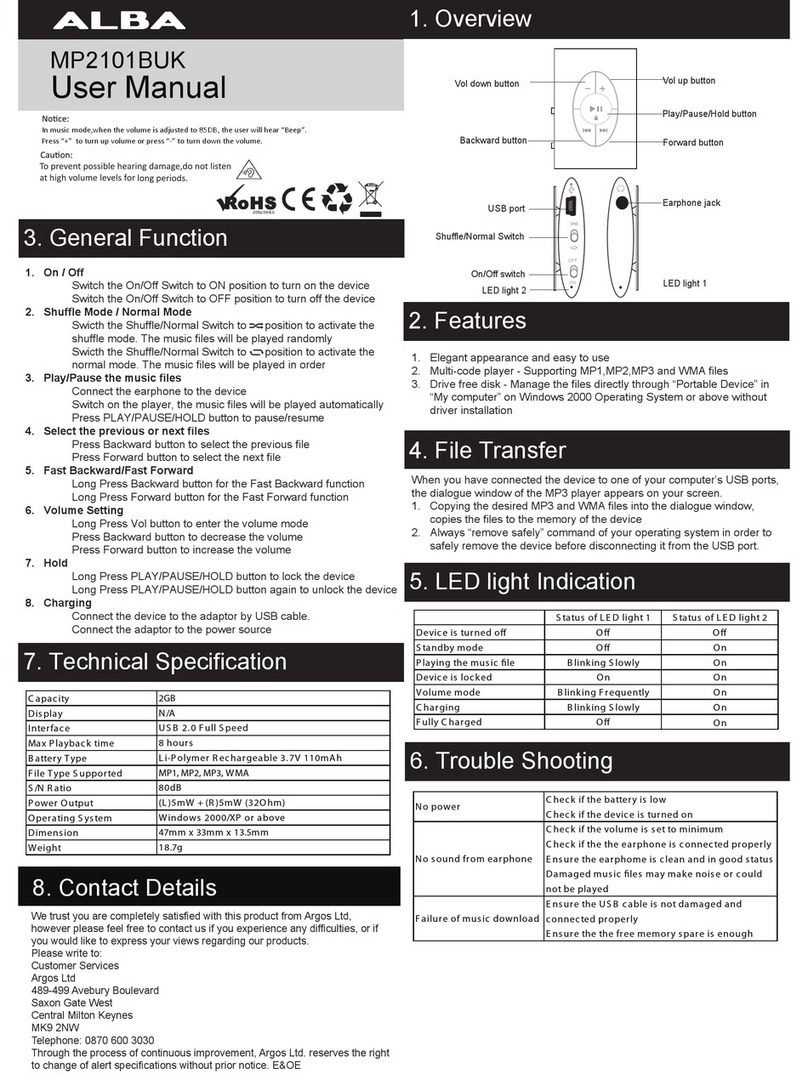 Alba MP2101BUK user manual