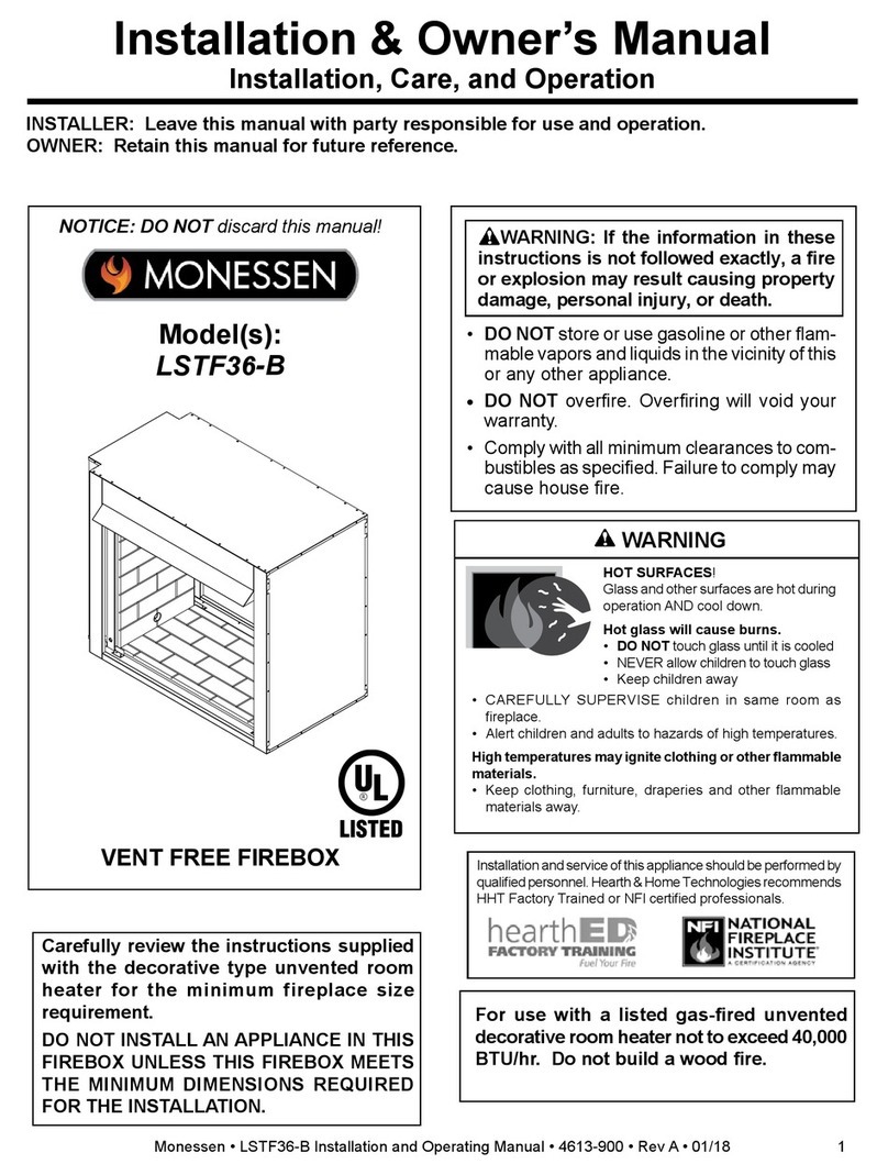 Monessen Hearth LSTF36-B Operating instructions Monessen Hearth LSTF36-B Operating instructions