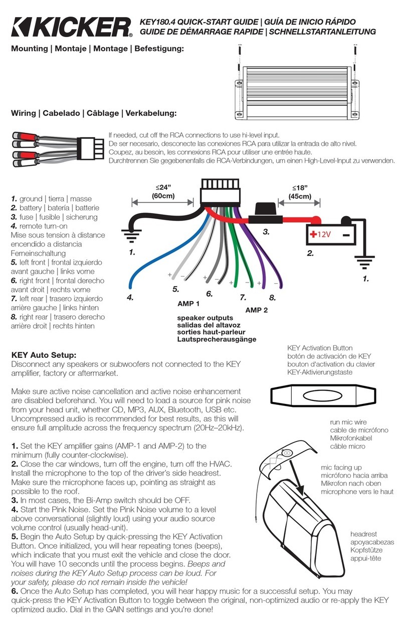 Kicker KEY180.4 quick start guide
