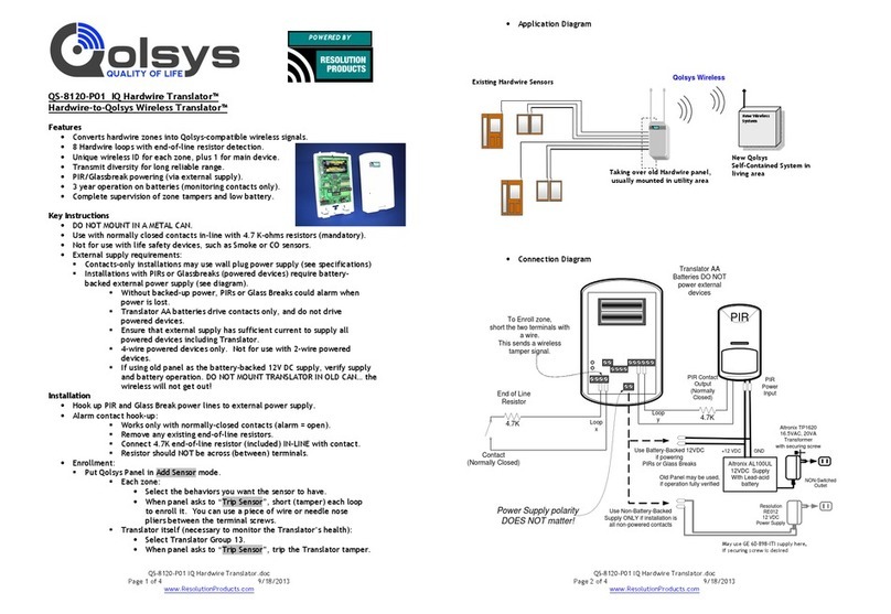 QOLSYS QS-8120-P01 manual