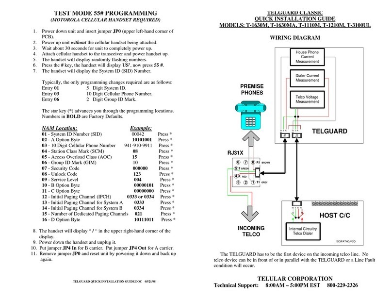 Telguard T-1630M Classic Quick installation guide